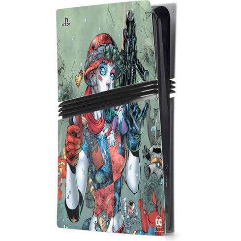 DC Comics Harley Quinn Little Black Book Cover#47 New 52 Art by Jim Lee PS5 Pro Console Skin